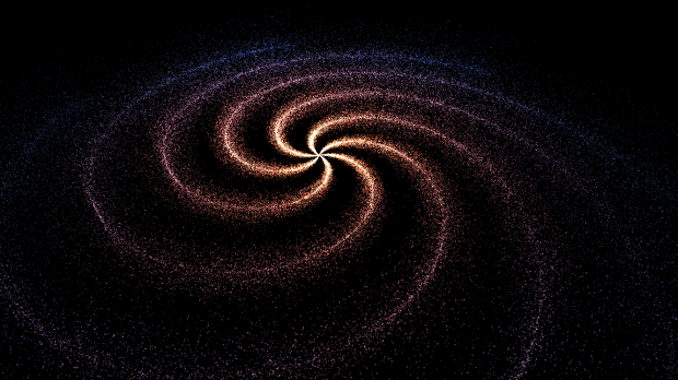 Un diseño de galaxia creado con el editor
