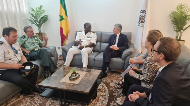 Marlaska en su reunión con los dirigentes policiales de Senegal