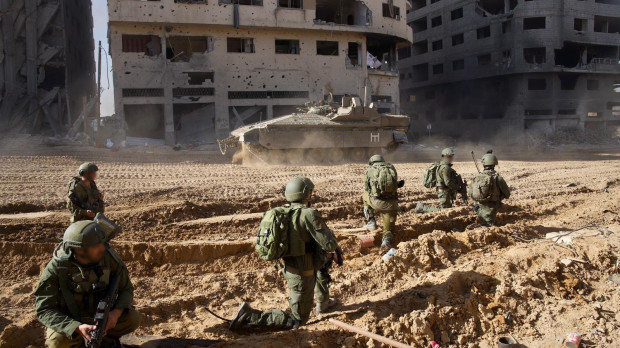 Soldados israelíes en la Franja de Gaza