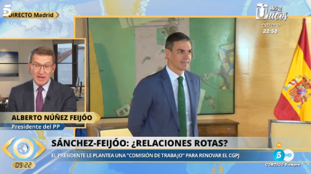 Feijóo en una entrevista en Telecinco