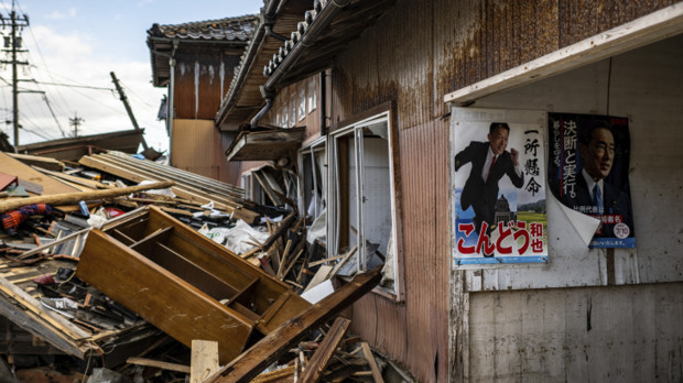Destrucción tras el terremoto de Japón