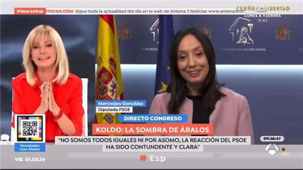 Susana Griso, durante la entrevista a Mercedes González en el programa Espejo Público