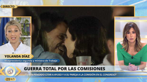 Yolanda Díaz en el programa 'La mirada crítica' de Telecinco