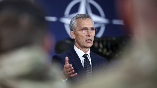 El secretario general de la OTAN, Jens Stoltenberg, durante la rueda de prensa en Polonia