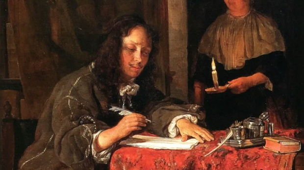 Hombre escribiendo una carta (1661) de Gabriël Metsu