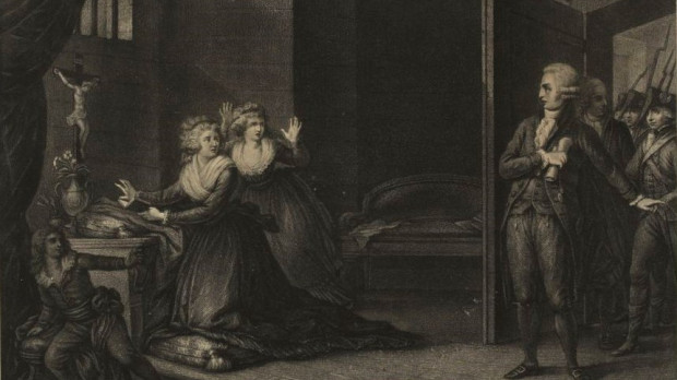 Madame Élisabeth llevada a su tortura , grabado según Domenico Pellegrini