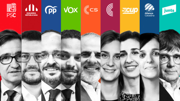 Los candidatos que se miden en las urnas catalanas este domingo