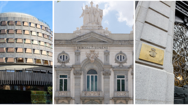 Fachadas del Tribunal Constitucional, del Tribunal Supremo y del Consejo General del Poder Juidicial