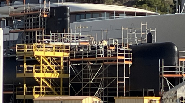 El submarino S-71 Galerna, durante su última revisión en el Arsenal de Cartagena
