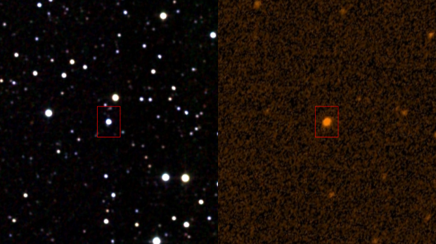 KIC 8462852, vista en infrarrojo y en ultravioleta