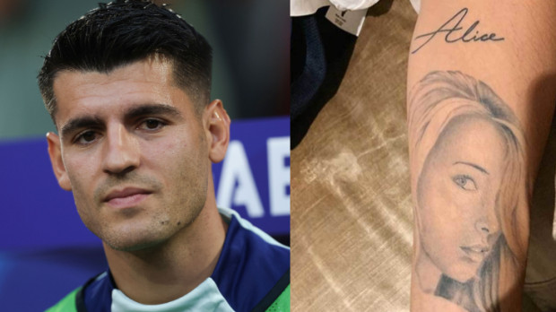 Morata y tatuaje