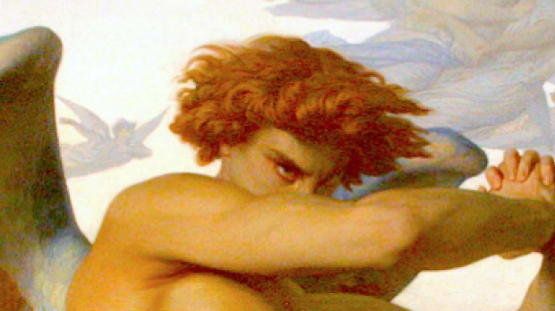 Detalle de El ángel caído (1847) de Alexander Cabanel