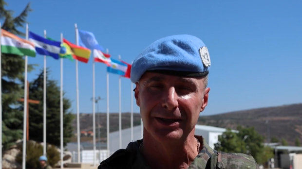 El jefe de la Brigada del Sector Este de UNIFIL (Misión de Naciones Unidas en Líbano), general Guillermo García del Barrio
