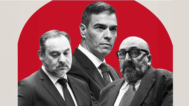 Montaje Ábalos, Sánchez y Koldo