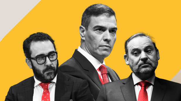Pedro Sánchez, Víctor de Aldama y José Luis Ábalos