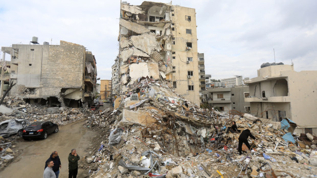 La ciudad de Nabatieh, en el Líbano, después de un bombardeo