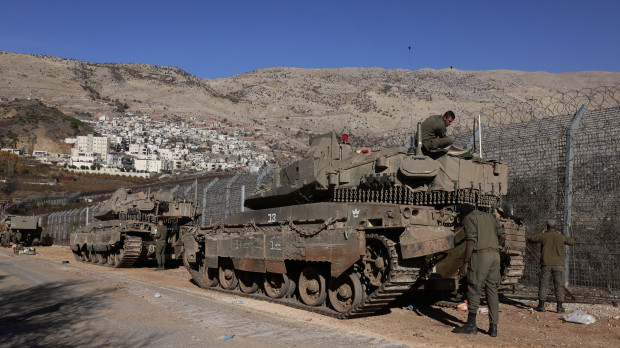 Tropas israelíes estacionadas en la zona de los Altos del Golán anexionada por Israel durante la guerra contra Siria