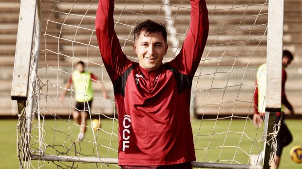 Cristian Carracedo durante un entrenamiento