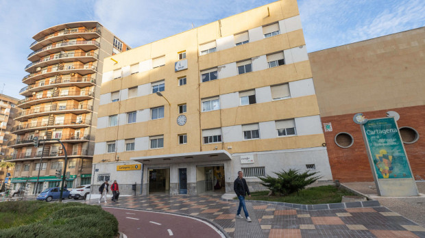 Vista del bloque en Cartagena (Murcia) donde se ha producido el crimen
