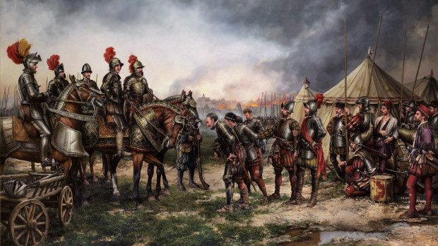 La victoria de San Quintín. Obra de Augusto Ferrer-Dalmau