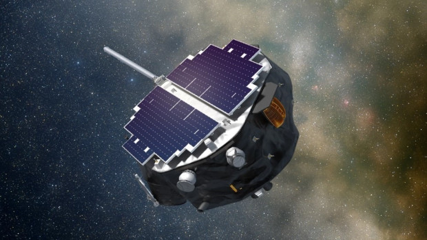 Representación artística de la nave espacial IMAP (Interstellar Mapping and Acceleration Probe (IMAP) de la NASA