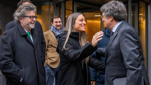 Los miembros de la cúpula de Junts, el viernes en Bélgica