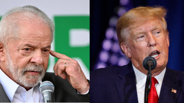 El presidente de Brasil Luiz Inácio Lula da Silva y el presidente de EE.UU. Donald Trump