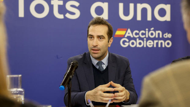 El ministro de Economía, Comercio y Empresa, Carlos Cuerpo, durante la reunión con asociaciones empresariales valencianas