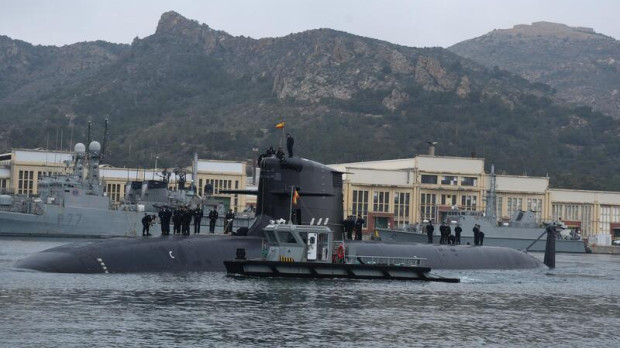 El submarino S-81 Isaac Peral en el Arsenal de Cartagena