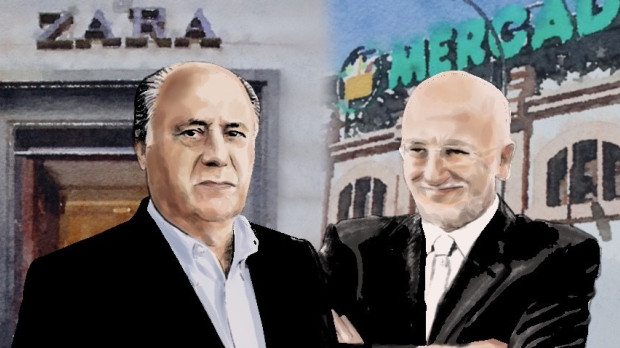 Amancio Ortega y Juan Roig cumplen en torno a cincuenta años al frente de sus exitosos negocios.