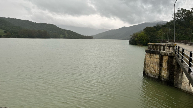 Imagen actual del pantano de los Hurones, en la demarcación hidrográfica del Guadalete-Barbate
