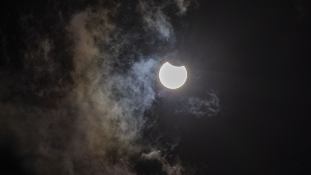 Eclipse parcial de sol visto este sábado desde Palma de Mallorca