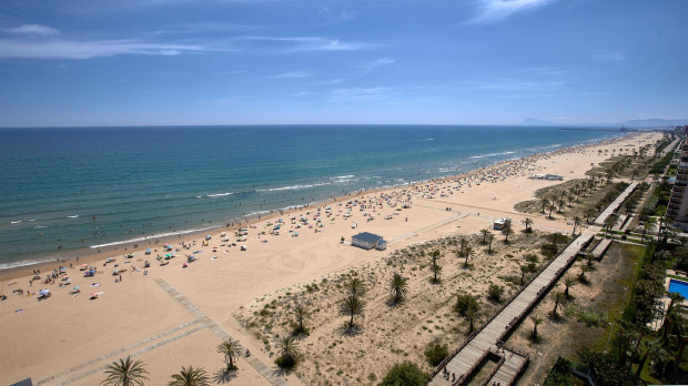 Imagen de la playa de Gandía, Valencia