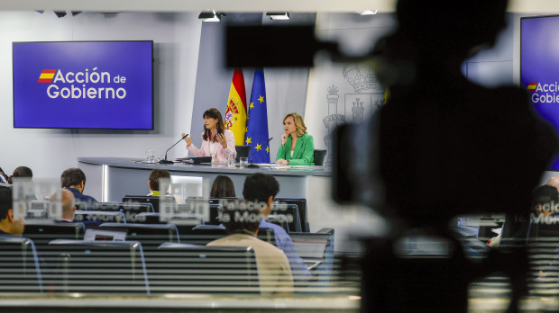 La portavoz del Gobierno y la ministra de Igualdad, este martes en la Moncloa