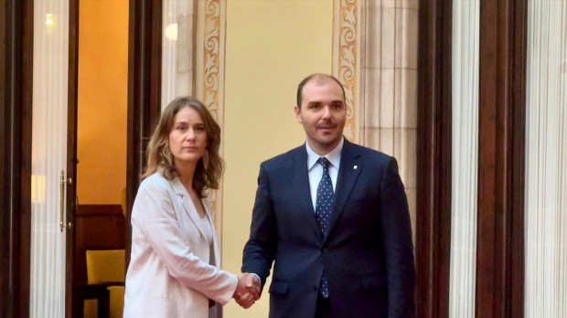 Jéssica Albiach y Albert Dalmau, este miércoles en el Parlament