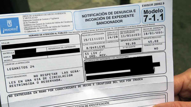 Las sanciones estaba firmadas por el ayuntamiento de Madrid