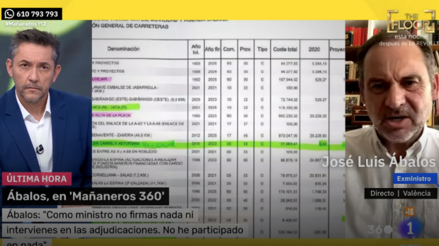 Ábalos, en el programa 'Mañaneros 360'