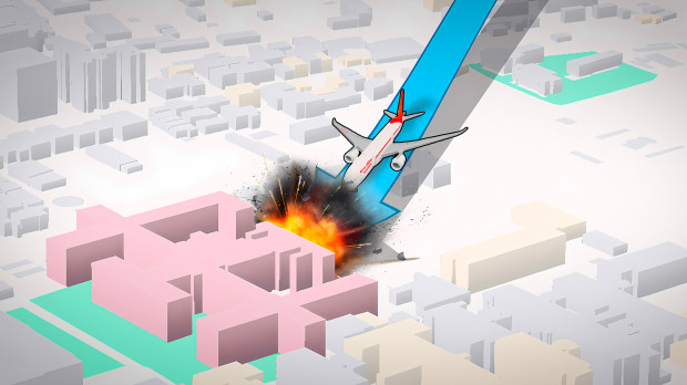 Ilustración del accidente del vuelo de Air India