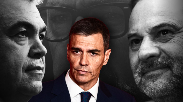 Santos Cerdán, Pedro Sánchez y Jose Luis Ábalos