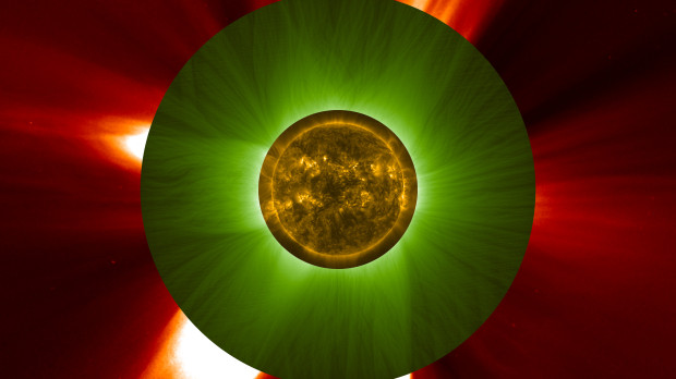 Eclipse solar generado por las naves de la Agencia Espacial Europea