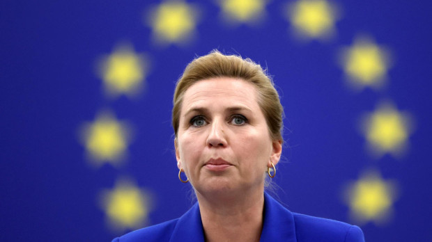 La primera ministra danesa, Mette Frederiksen, en Bruselas