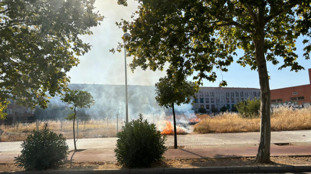 Incendio en un solar de la Avenida Tenor Pedro Lavirgen el pasado sábado 16 de agosto