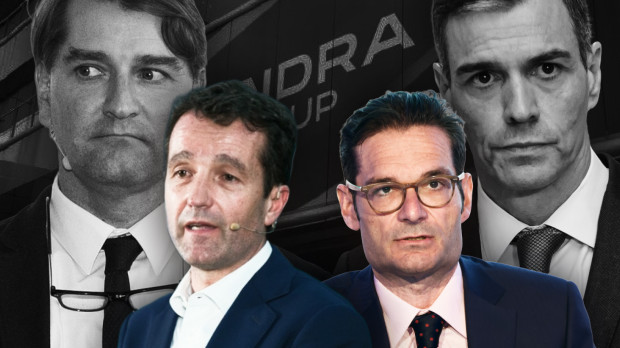 Manuel de la Rocha, Ángel Escribano, Joseph Oughourlian y Pedro Sánchez