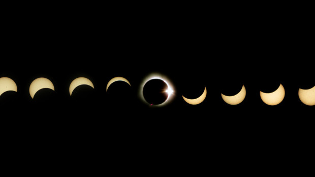 Secuencia de un eclipse total de Sol