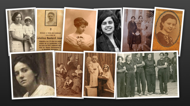 Ilustración con las imágenes de varias mujeres asesinadas en la Guerra Civil en Baleares