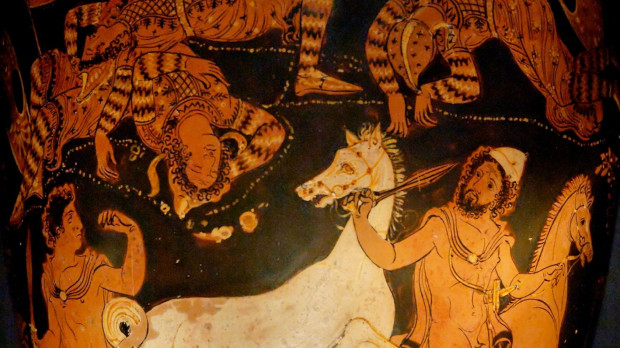 Odiseo con un píleo.