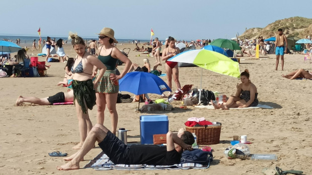 Escena veraniega en Formby, cerca de Liverpool