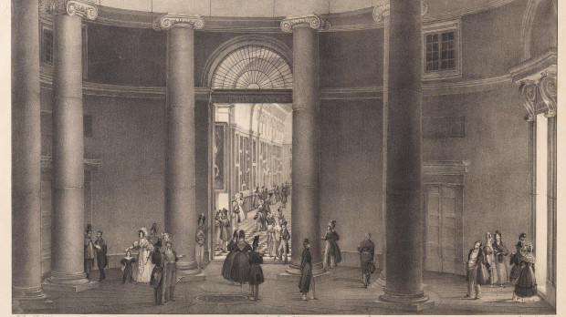 Fernando Brambila, "Vista de la rotonda del Real Museo", 1827-1836