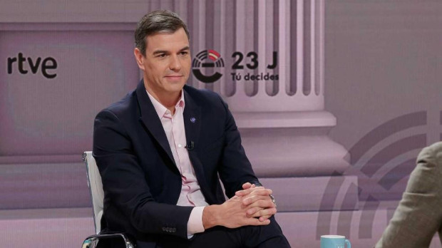 El presidente del Gobierno, Pedro Sánchez, durante su última entrevista en RTVE