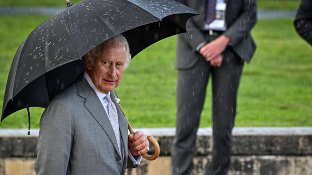 Britain´s King Charles III visiting the Iron DukeFrigate in Bordeaux on the third day of their State visit to France, September 22, 2023.